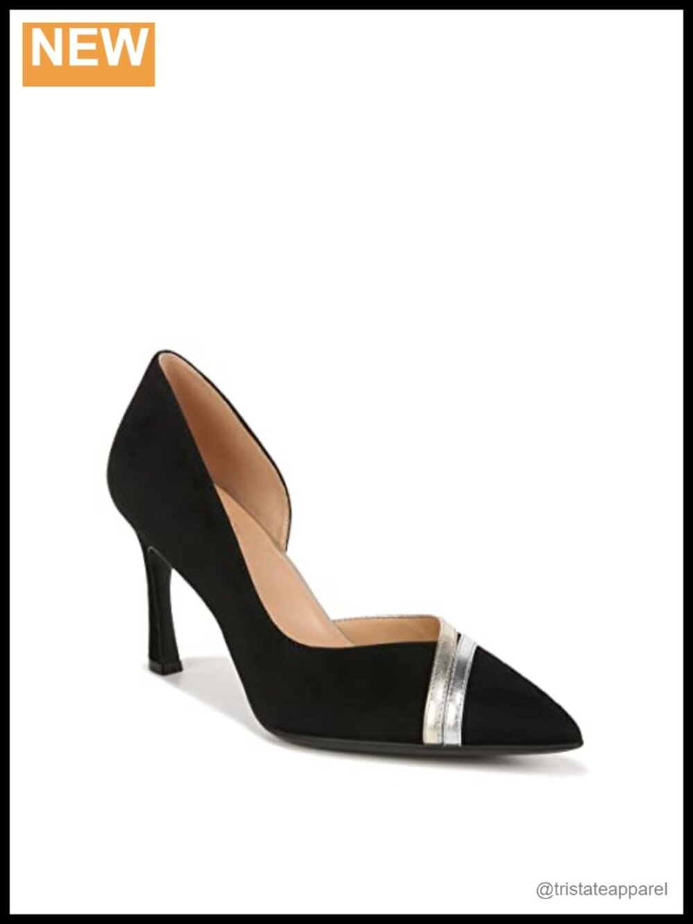 D'Orsay Pointed Toe Stiletto Pump 3.25 Inch Heel